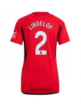 Billige Manchester United Victor Lindelof #2 Hjemmedrakt Dame 2023-24 Kortermet